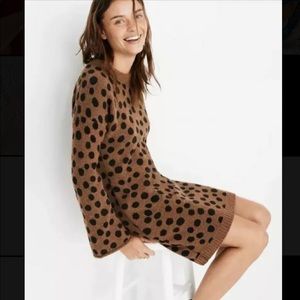 Madewell Cheetah Print Wool Blend Sweater Dress size S